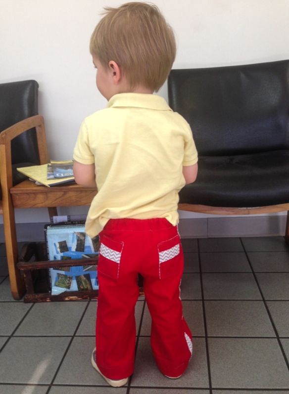 Parsley Pants- Red Tuxedo Stripe